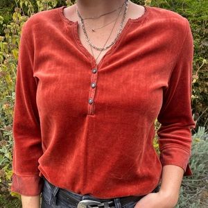 ❌SOLD❌ Vintage The Territory Ahead Red Velvet Top
